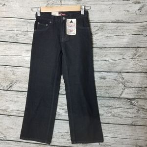Kid's Levi Strauss & Co 549 Relaxed Straight Black Overdye Jeans Size 7X.Waist